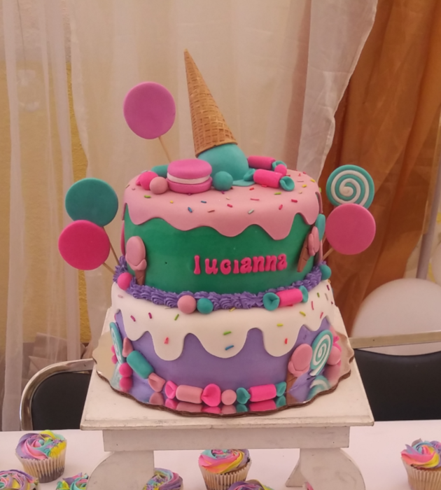 representación pastel de fondant